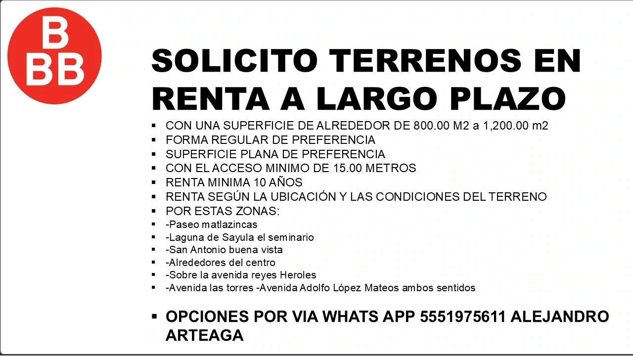 TERRENO PÁRA RENTA