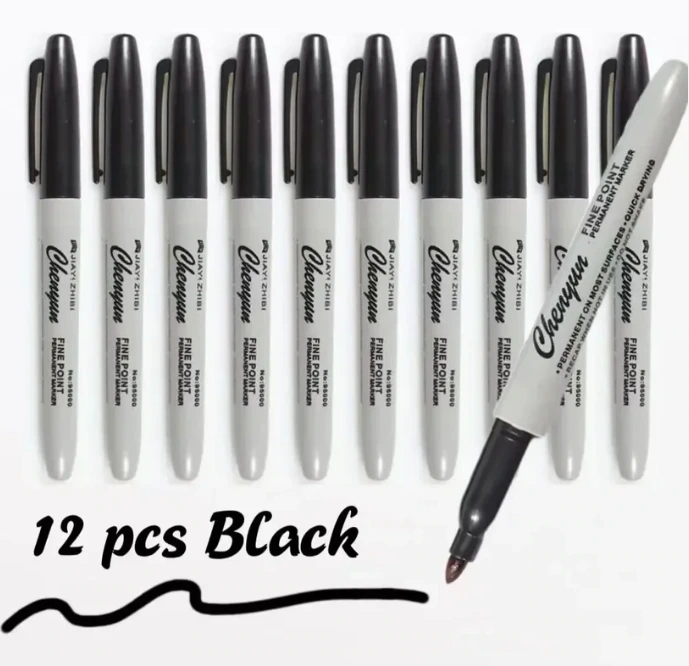 Marcadores Permanentes Negros 36 piezas