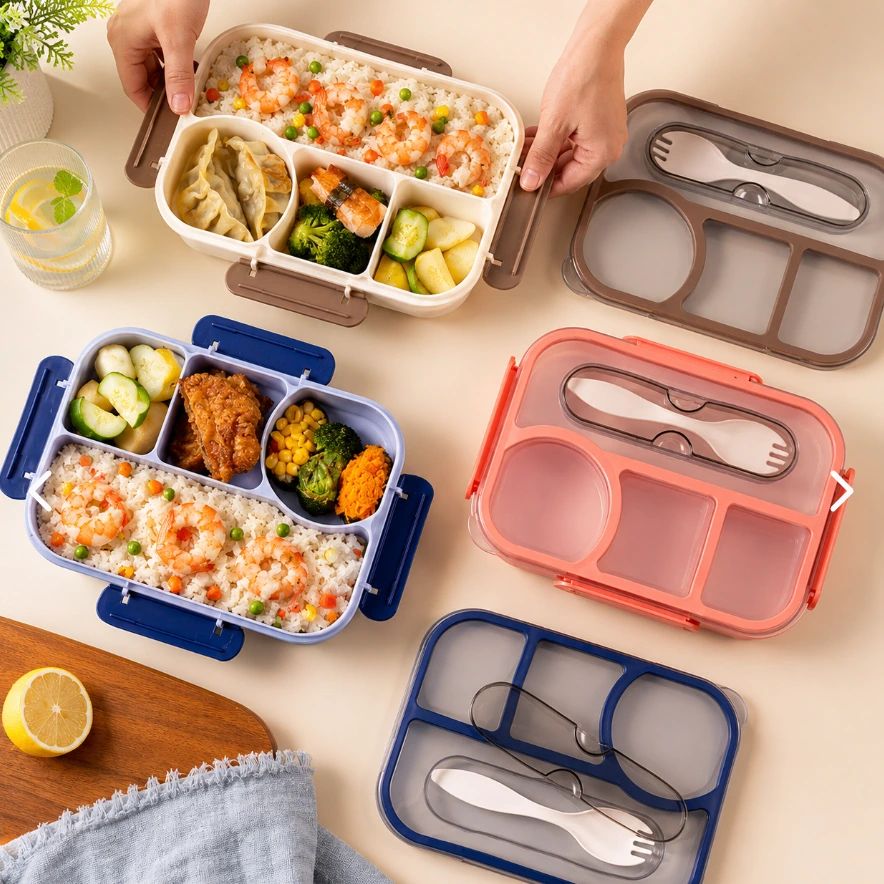 Lunch Box Premium Divisiones + Cubiertos