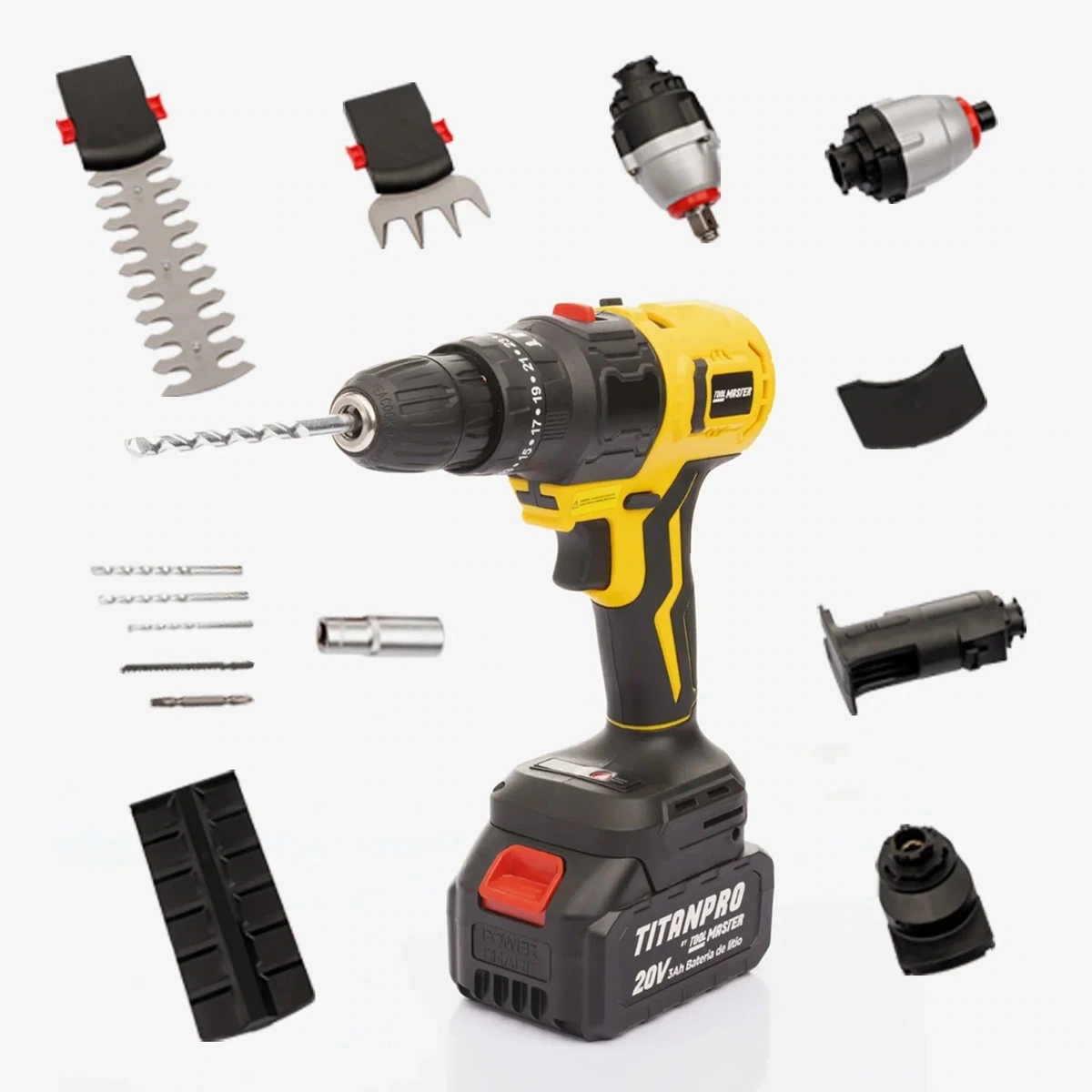 Taladro multifunción 6 cabezales Titan Pro Tool Master