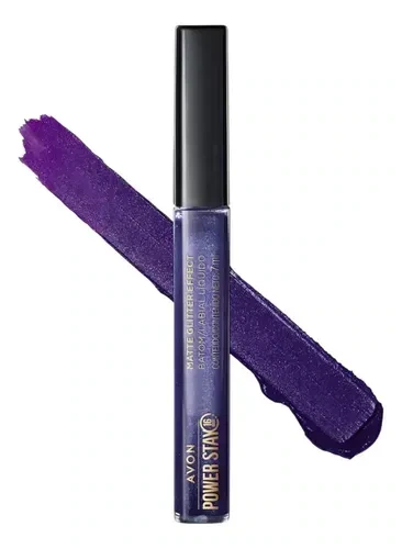 Labial liquido matte glitter effect Violet volt 7ml Power Stay 16hrs Avon
