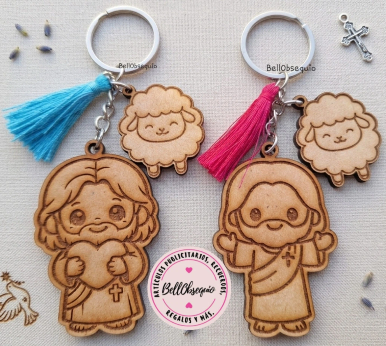 Llaveros personalizados, llaveros religiosos para recuerdos de eventos.