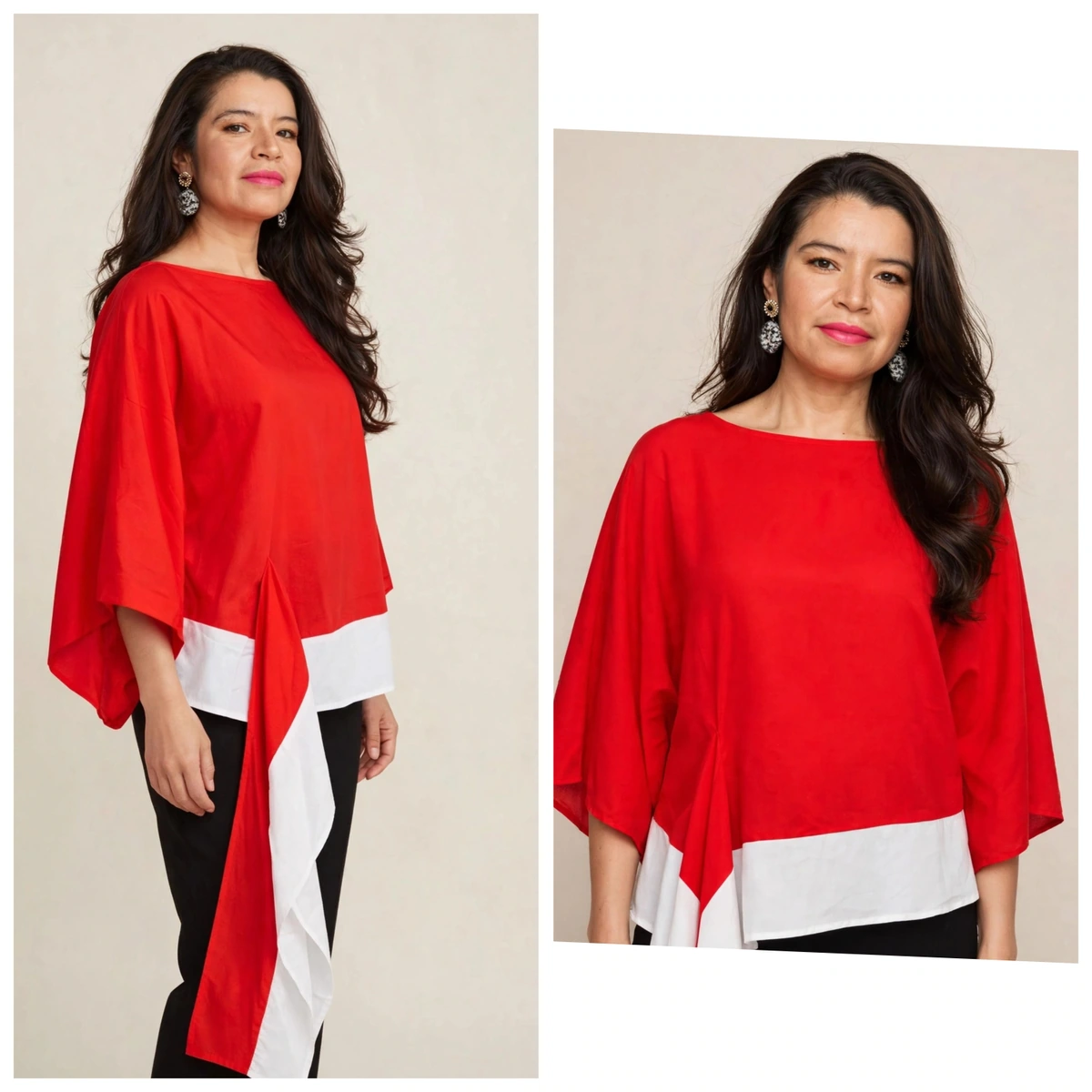 BLUSA ASIMETRICA CON LAZO SUPER MODERNA