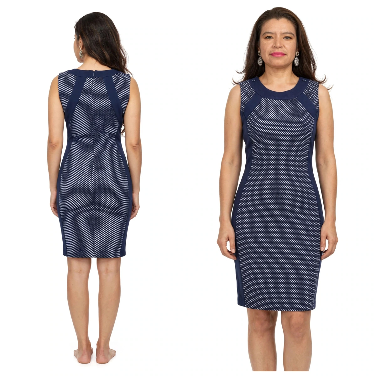 VESTIDO FORMAL AJUSTADO TELA GRUESA AZUL MARINO