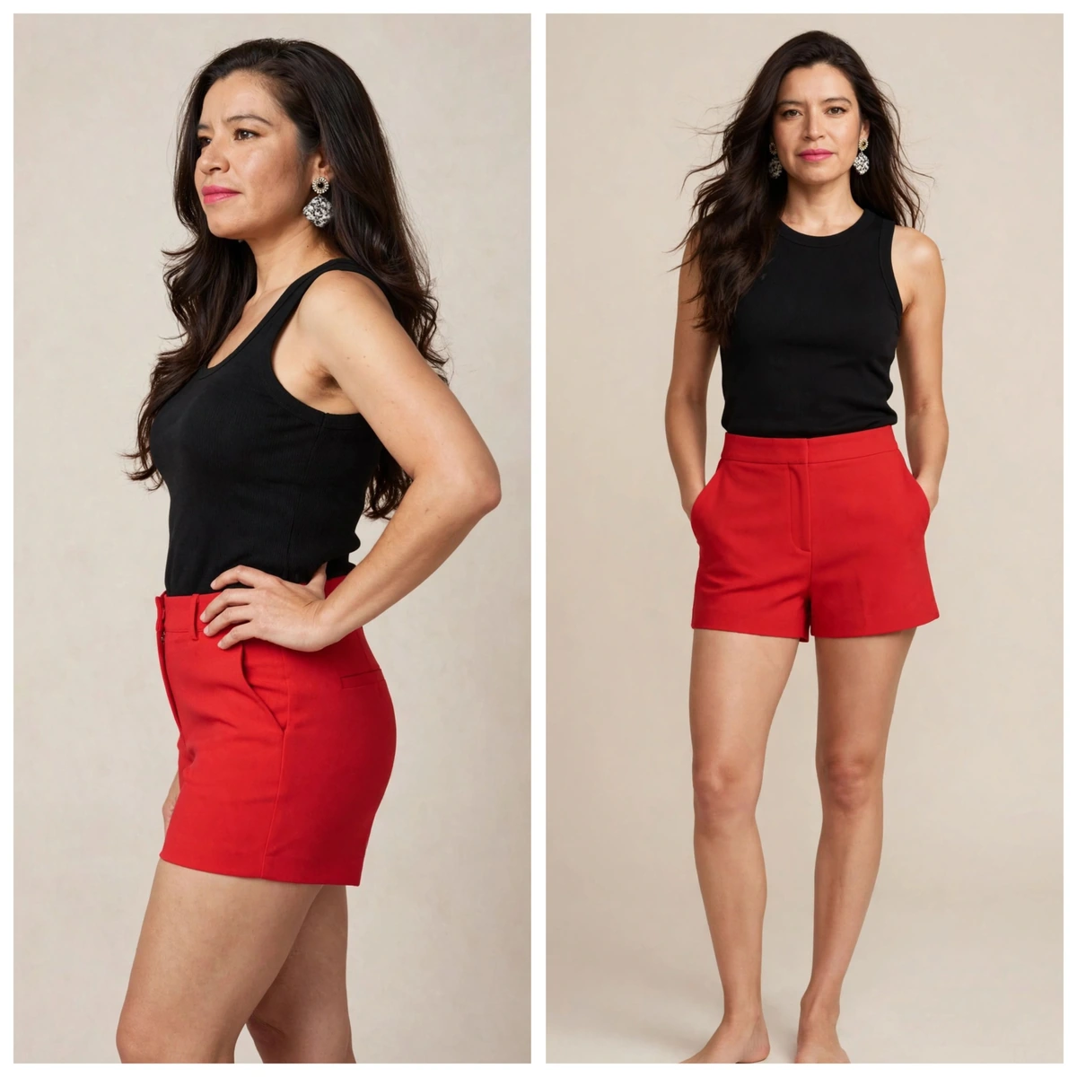 shorts rojos strech casual o de vestir lindos