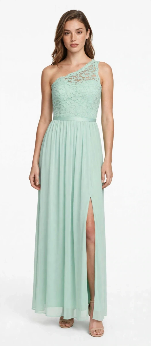 vestido largo de fiesta par jardin lindo menta