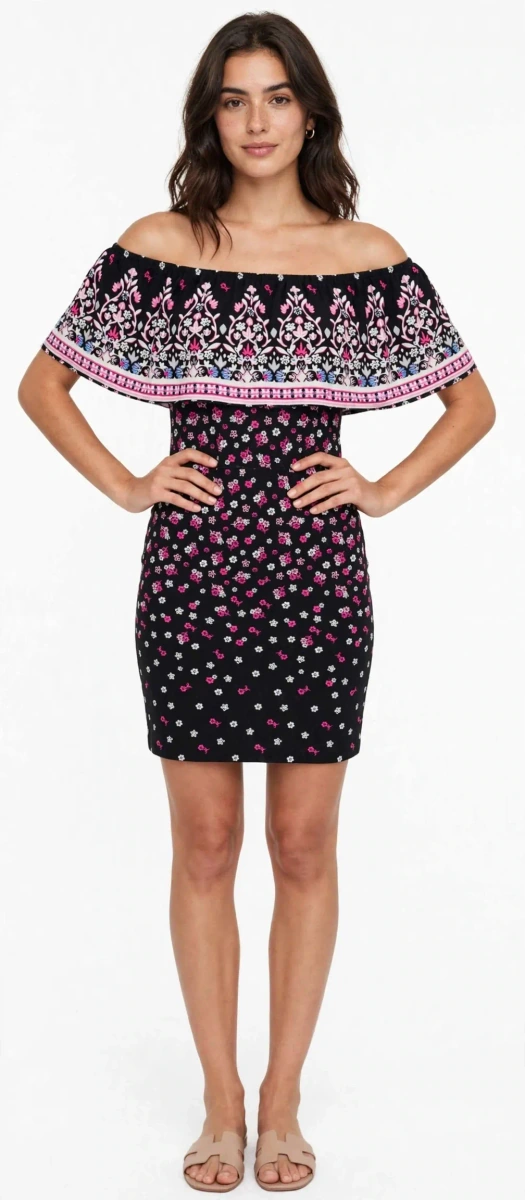 VESTIDO FLORAL CAMPESINO AJUSTADO LINDO CASUAL