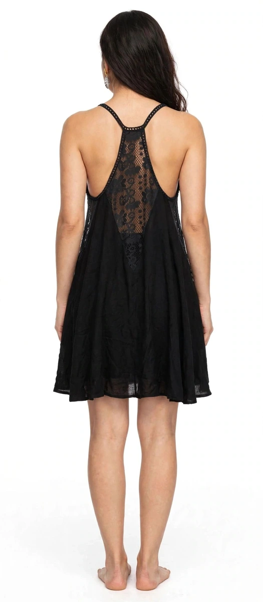 VESTIDO BLUSON PLAYERO NEGRO LINDO ESCOTE ATRAS