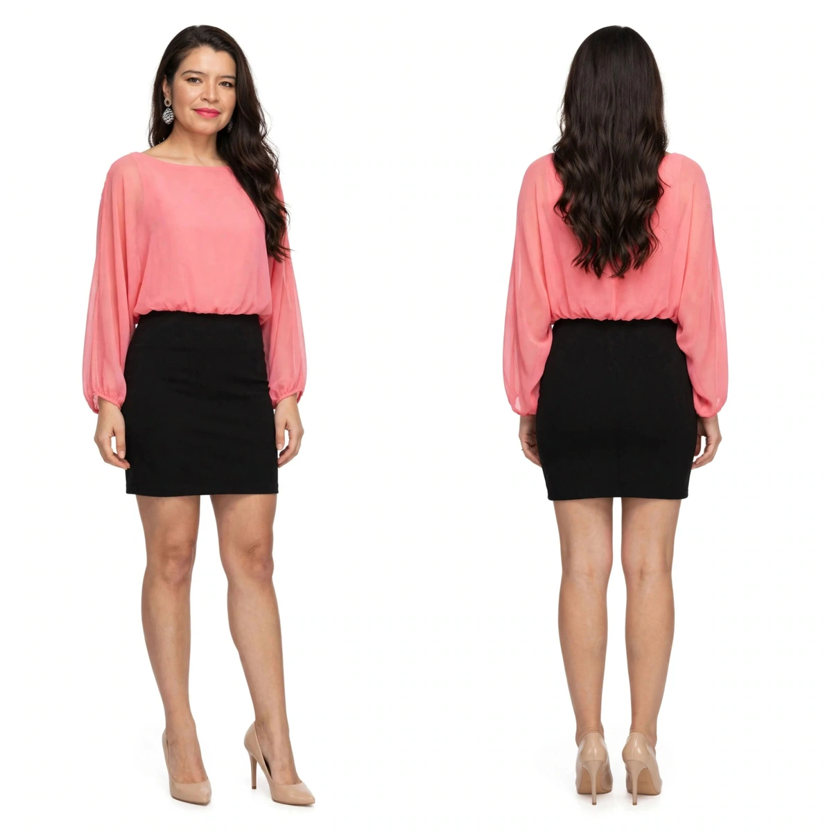 VESTIDO SIMULANDO BLUSA BONITA SUELTA