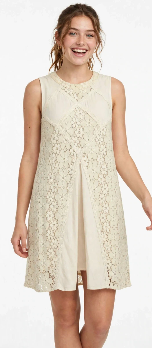 vestido crochet arena corto elegante y bonito