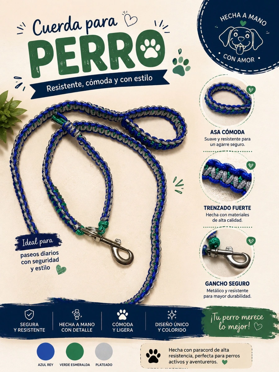 Correa para perritos en macramé