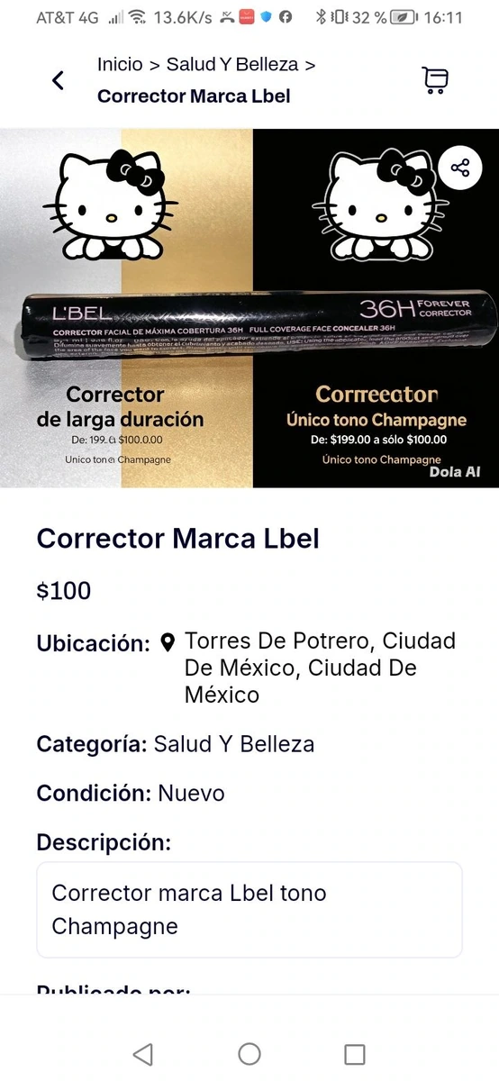 Corrector marca lebel tono champagne