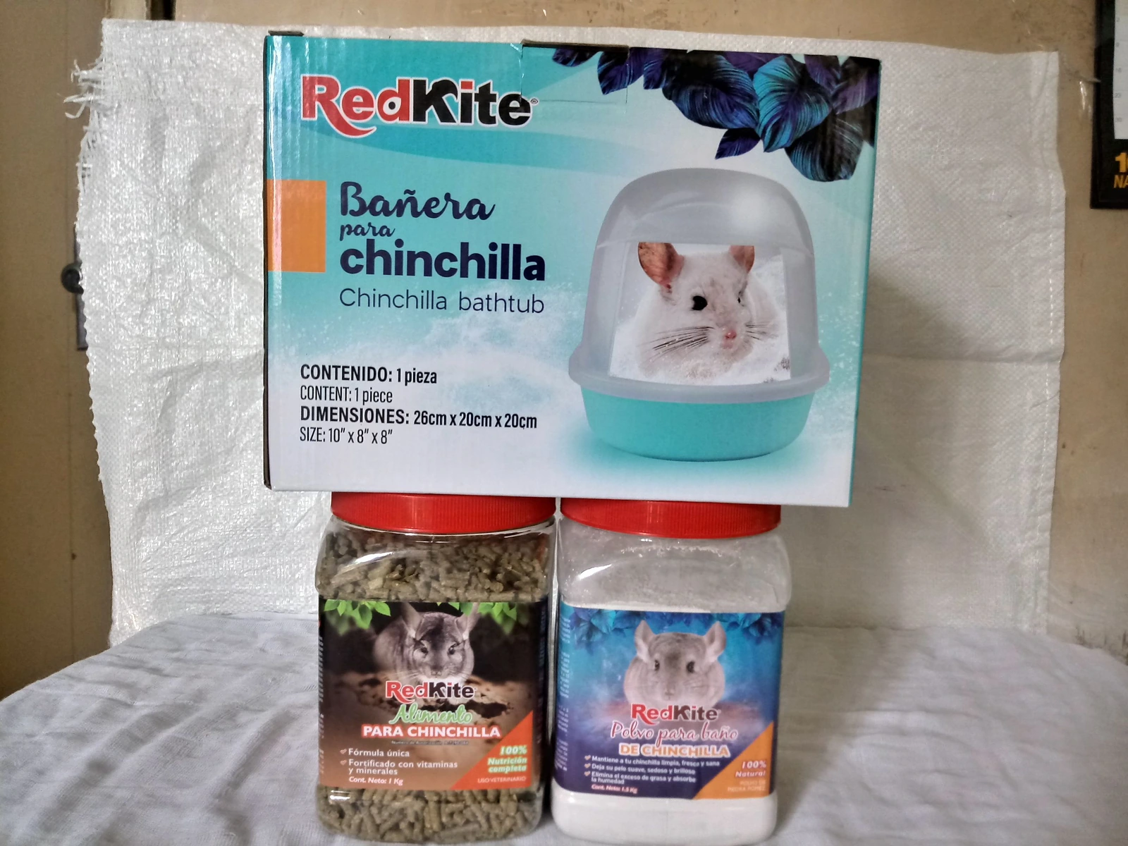 Bañera, Polvo P/ Baño Y Alimento Premium Redkite Chinchilla
