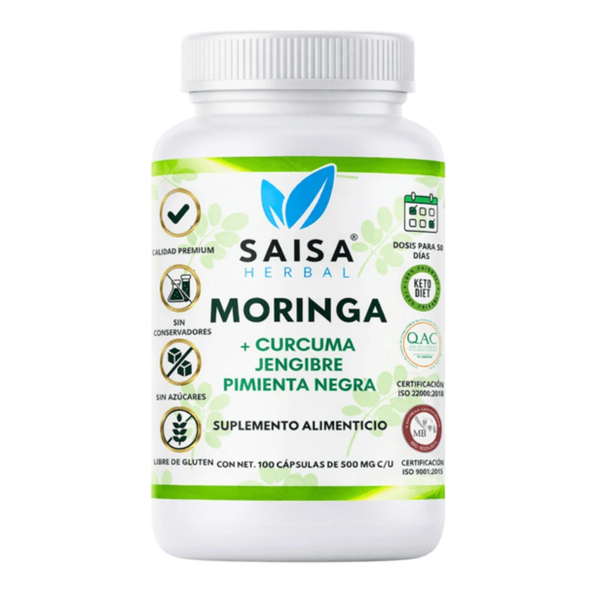 *Moringa + Cúrcuma + Jengibre + Pimienta Negra