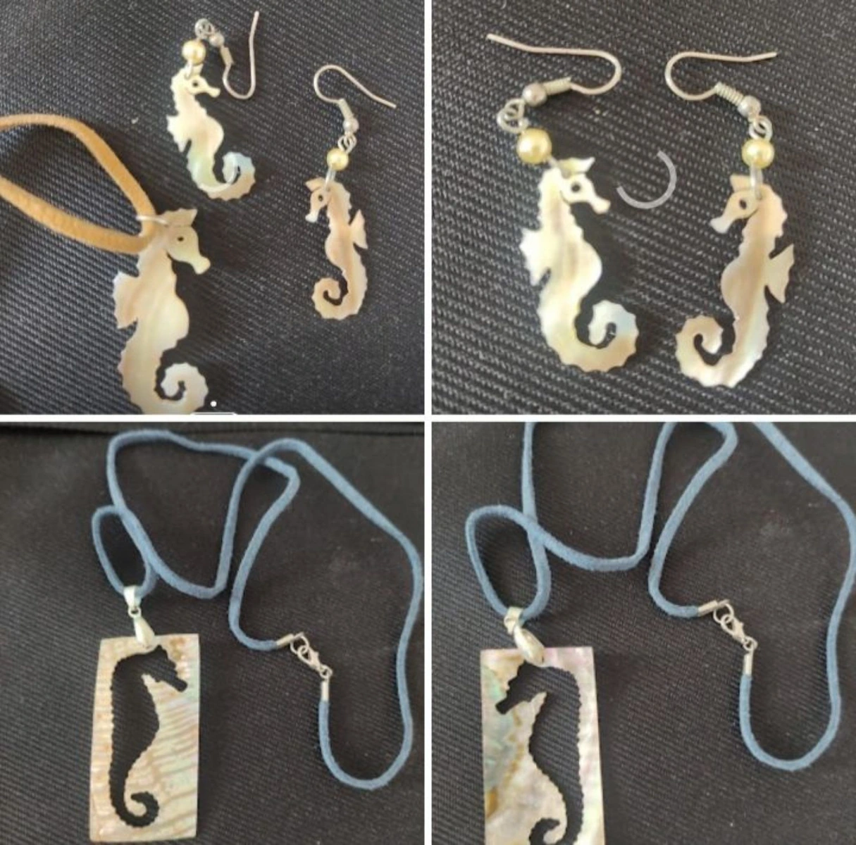 Dije y aretes de caballito de mar