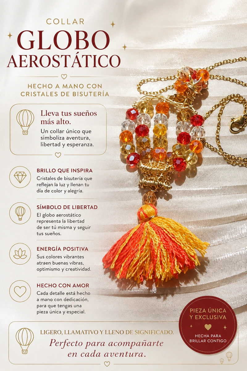 Collar con Figura de globo aerostático🎈(Bisutería)