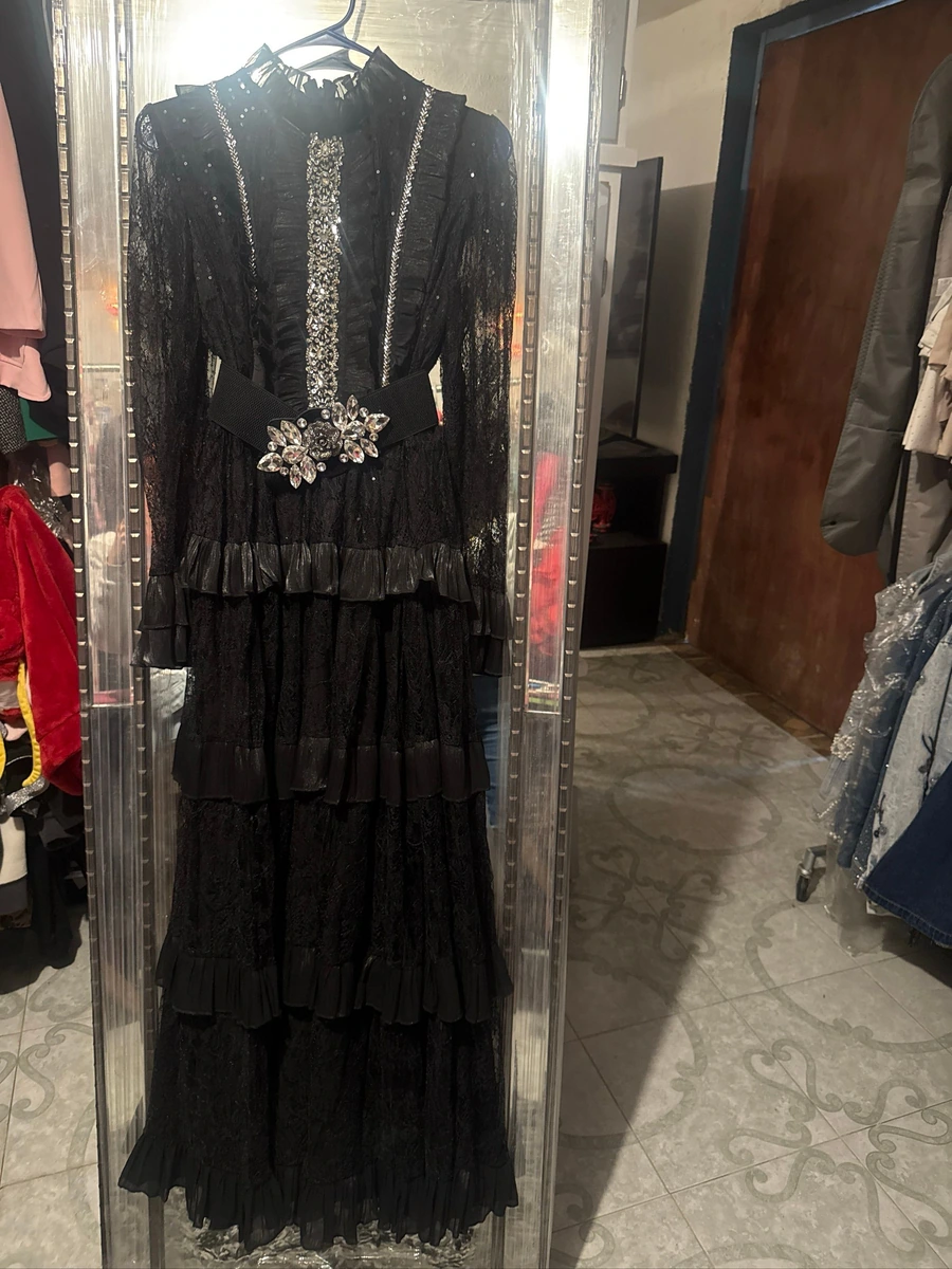 Vestido negro largo al tobillo