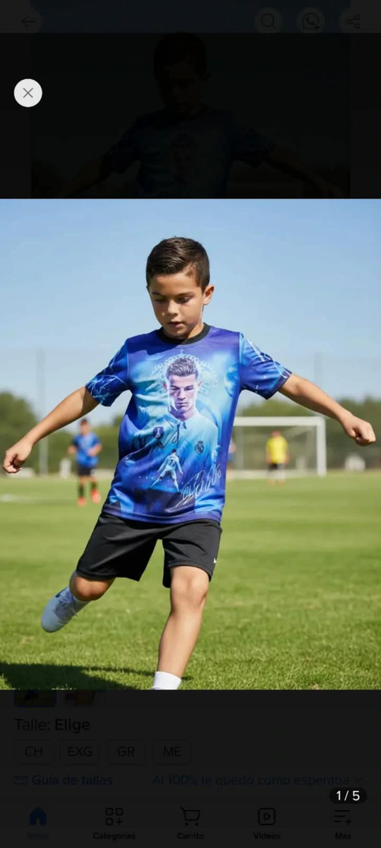 Playera de fútbol para niños