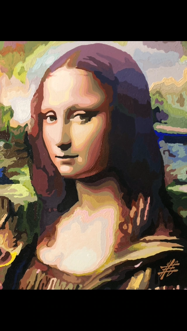 Cuadro al óleo de Monalisa.