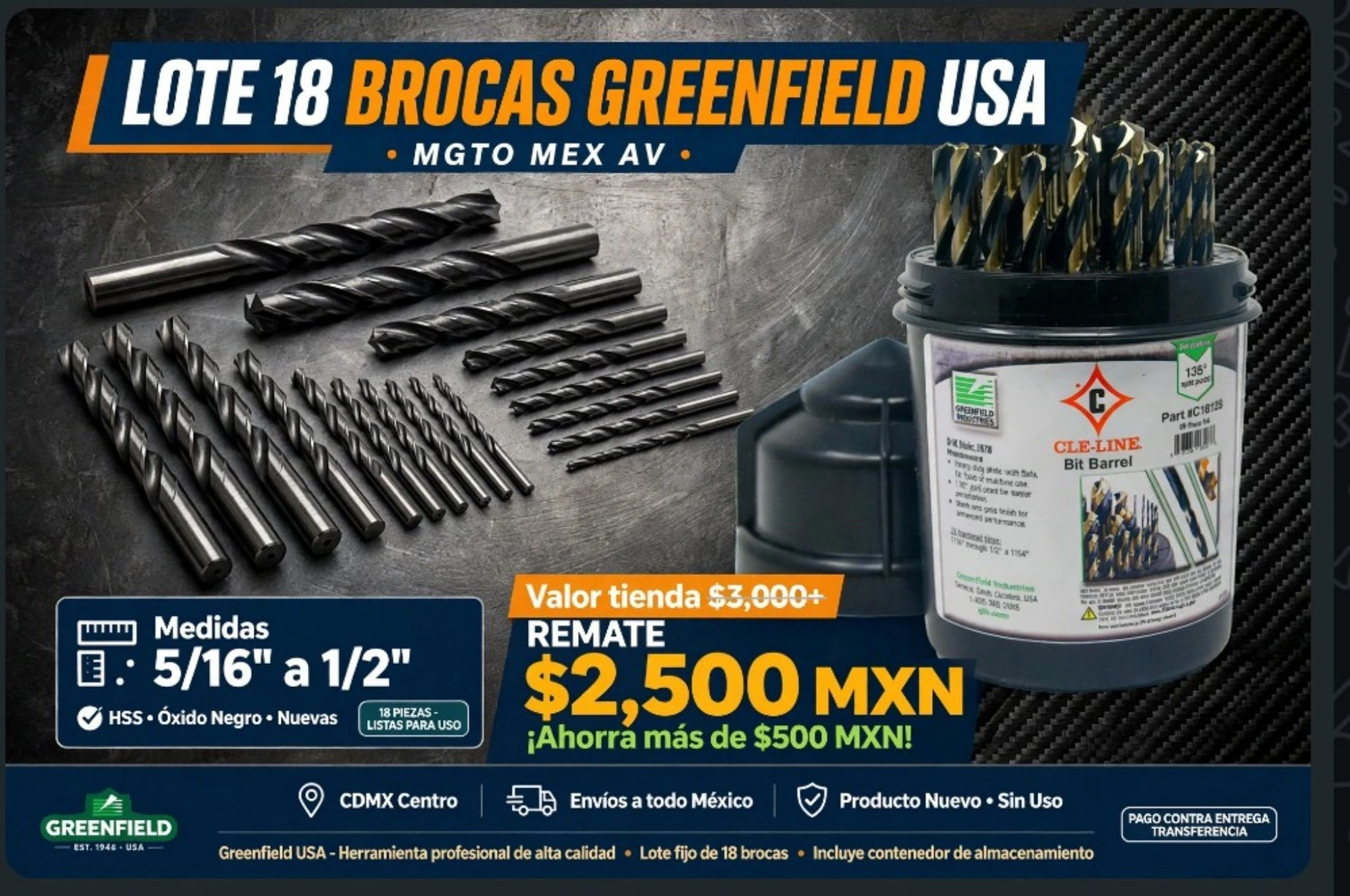 Lote de brocas para metal