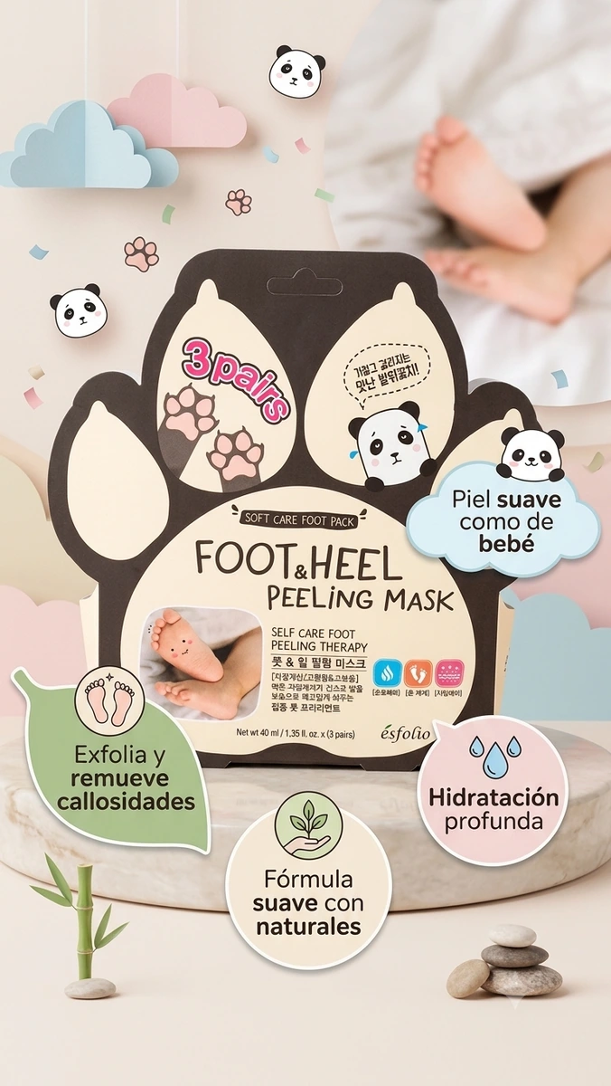🇰🇷 3 Mascarillas coreanas exfoliante para pies, marca Esfolio