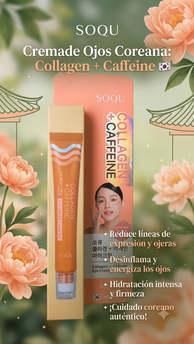 ✨ SOQU Crema 🇰🇷 de Ojos Colágeno y cafeína