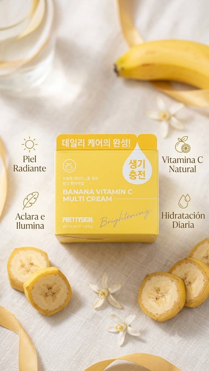 🍌 PrettySkin Multi Crema de plátano con vitamina c