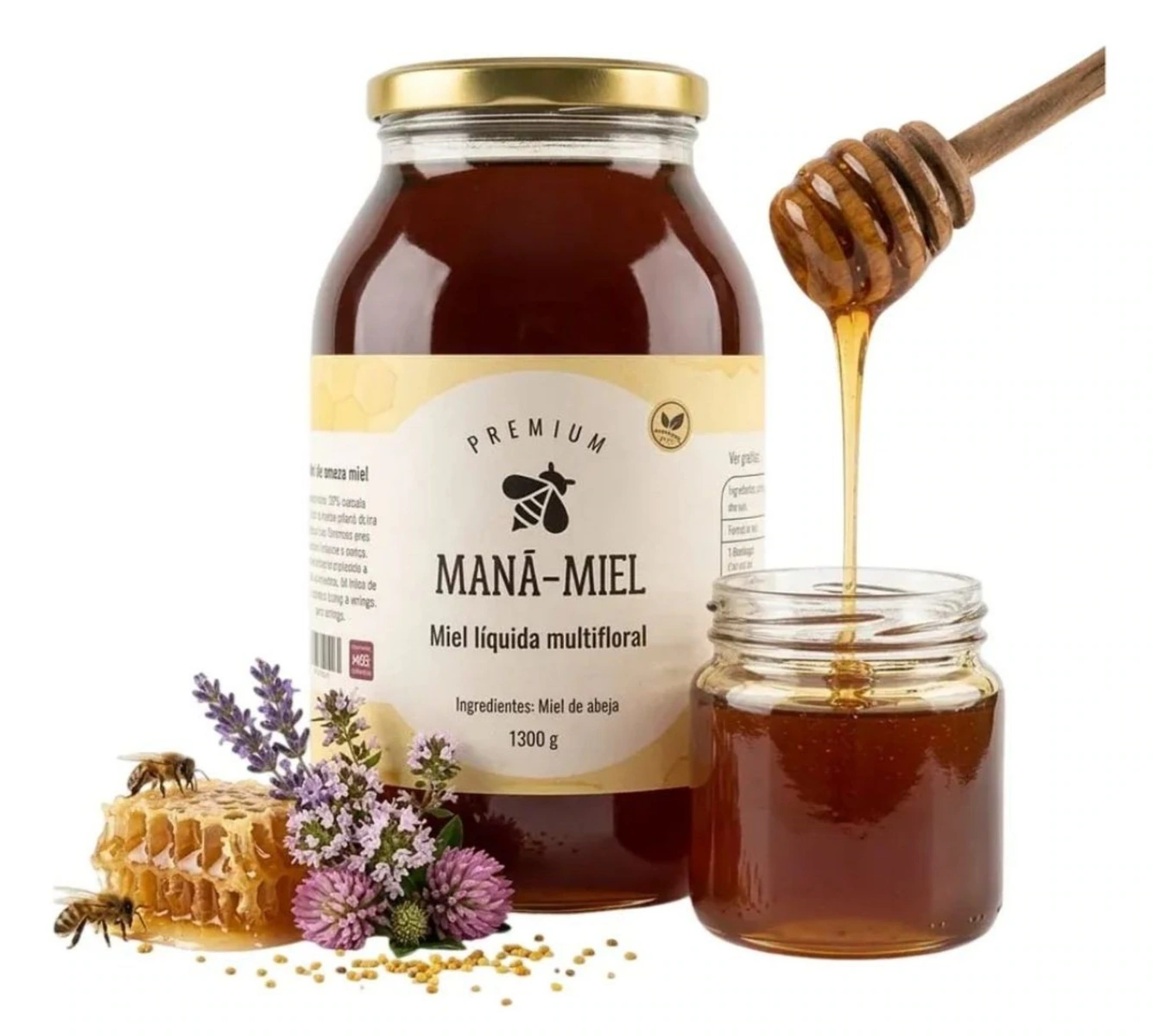 Miel cruda de abeja 100% pura multifloral