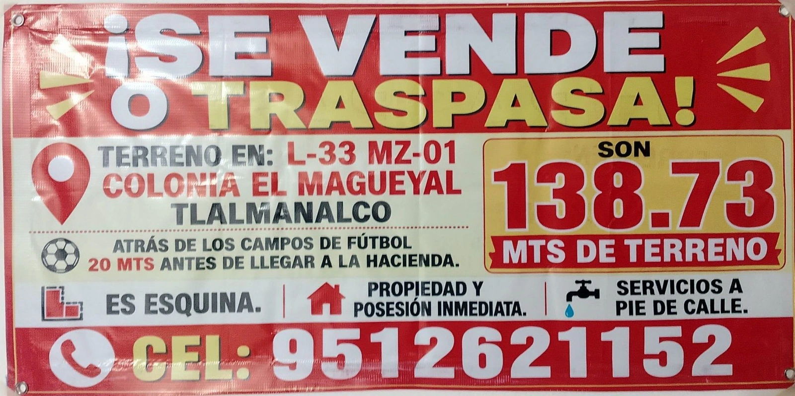 SE TRASPASA TERRENO EN TLALMANALCO EDO. DE MÉXICO.