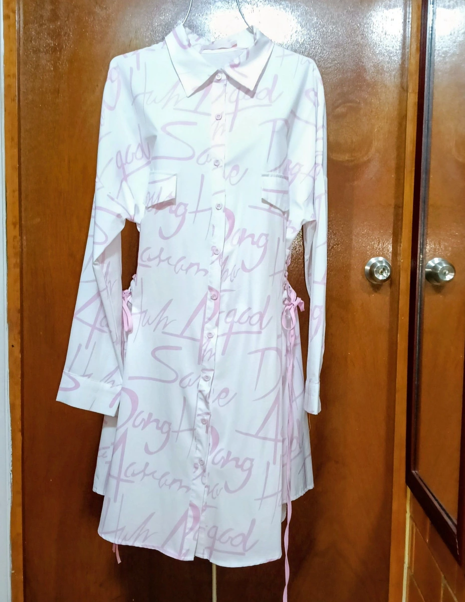 Vestido camisero blc/rosa