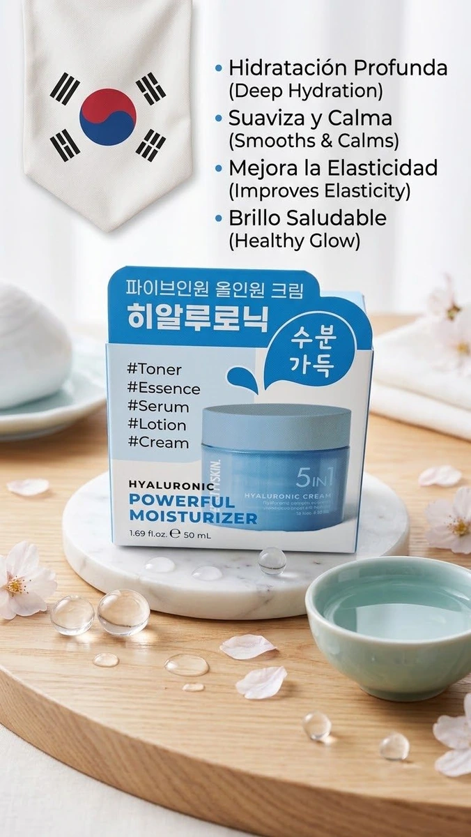 Crema Coreana 🇰🇷 con ácido hialurónico 5 en 1
