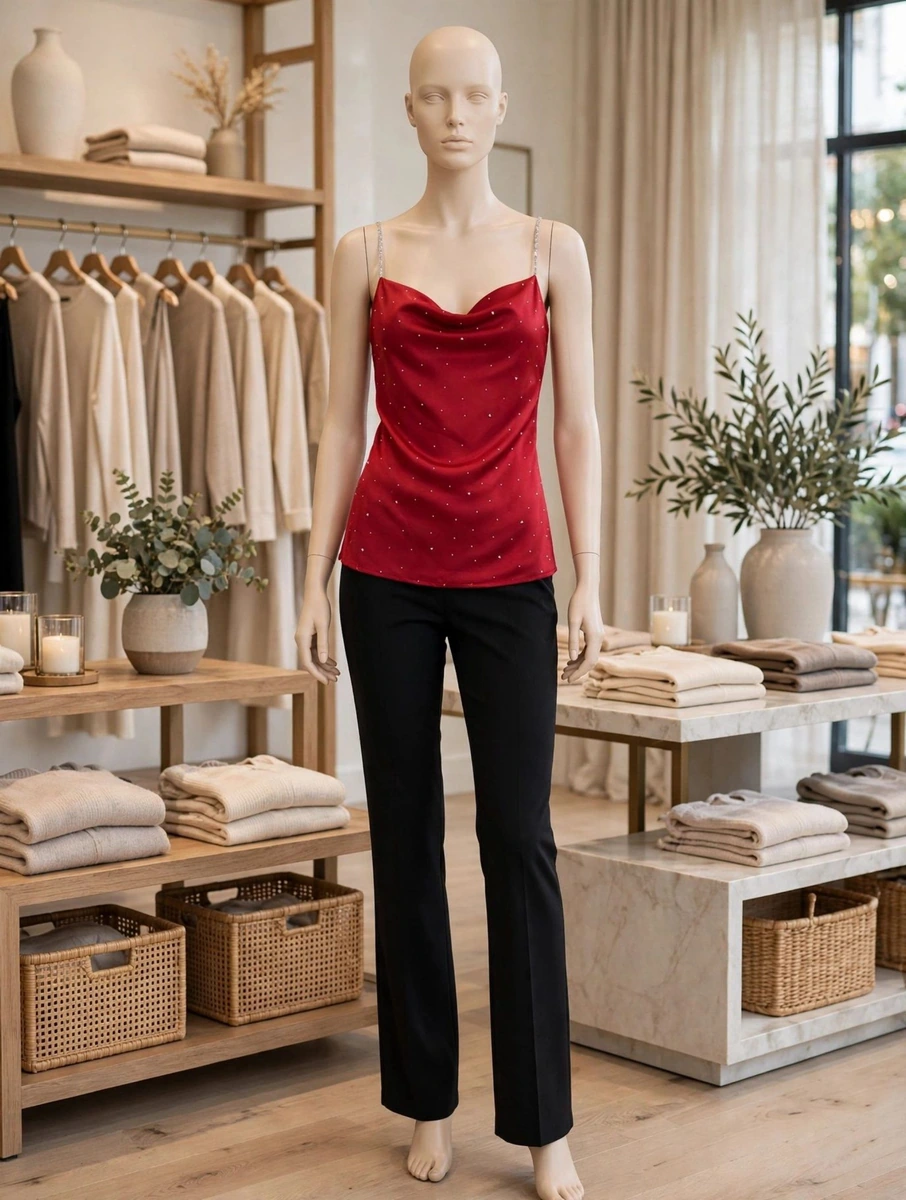 Blusa satín y pantalón negro