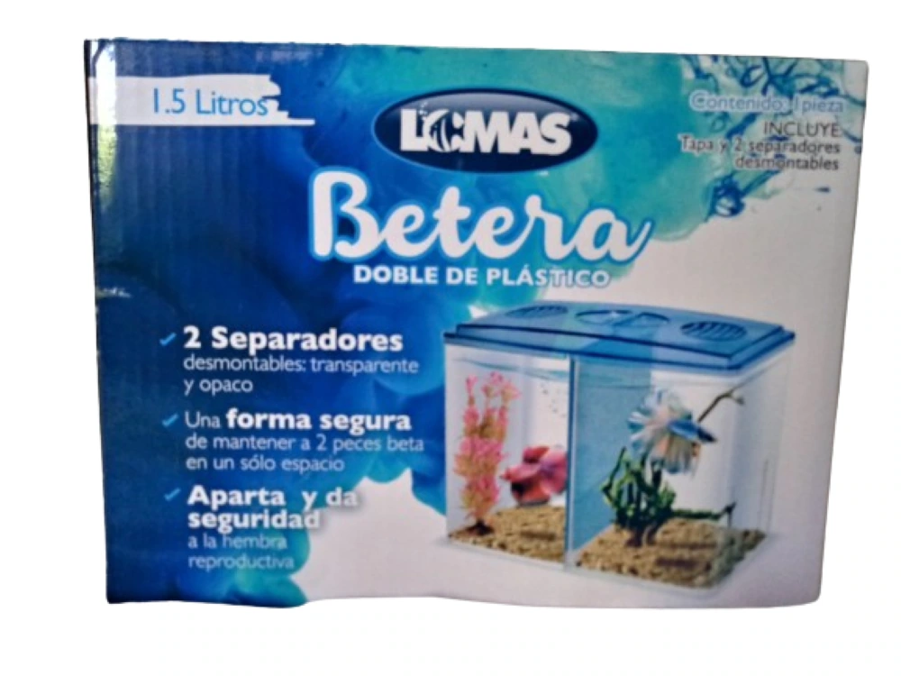 Bétera Doble C/ Separación Acuario 1.5 Lts Lomas Para 2 Beta